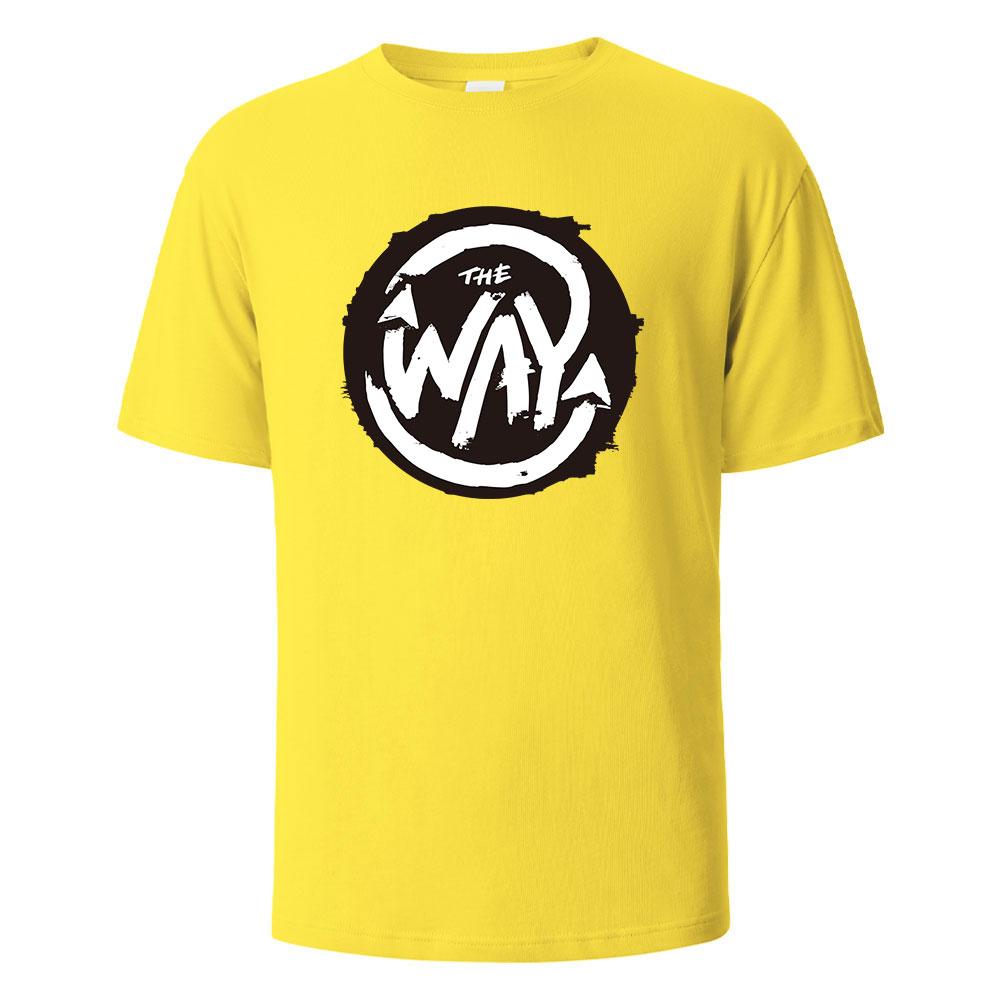 Herren bedrucktes T-Shirt The Way Streetwear 100% Baumwolle Oberteile für Herren Damen Sommer Atmungsaktiv Kurzarm Lässig Rundhals Basic T-Shirts