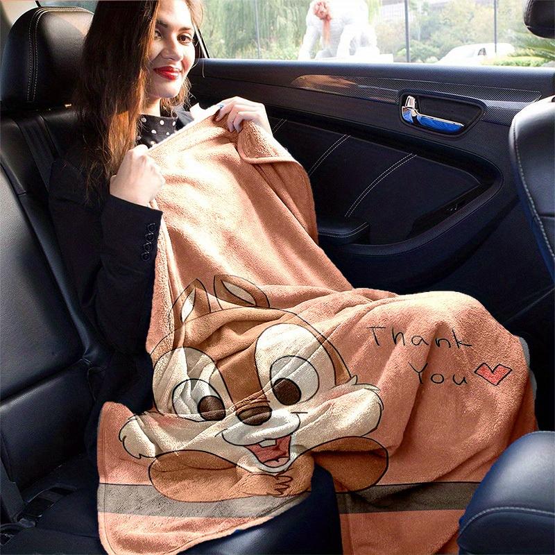 1pc,Thank You Cute Chipmunk Throw Blanket Soft & Cozy Fleece Blanket for Home Decor, Couch Cover, Travel