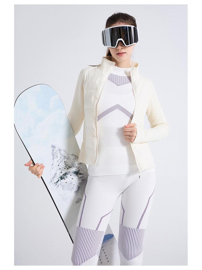 Conjunto de Ropa Interior Térmica de Compresión de Secado Rápido para Mujer para Esquí y Montañismo - Cálido, Absorbe el Sudor, Transpirable, Ajuste Ceñido