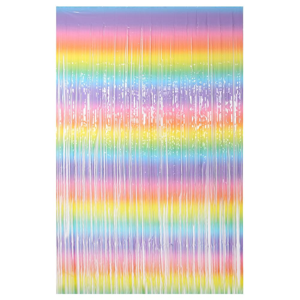 Macaron Vibrant Gradient Rain Curtain Decoration For Babys Milestone Photo Prop