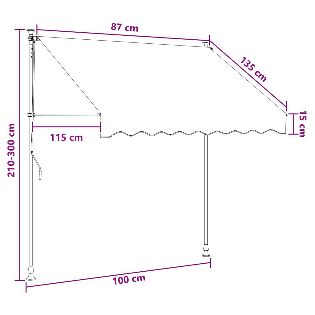 Manual Retractable Awning Brown 100 cm