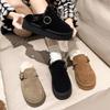 Fashion Women's Shoes 2024 Fashion Closed Toe Women's Slippers Winter Plush Fleece for Warmth Solid Platform Casual Comfortable Slippers