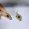 Sunflower Theme Acrylic Jewelry Lightweight Waterproof Earrings For Women Girls Handmade Statement Accessories