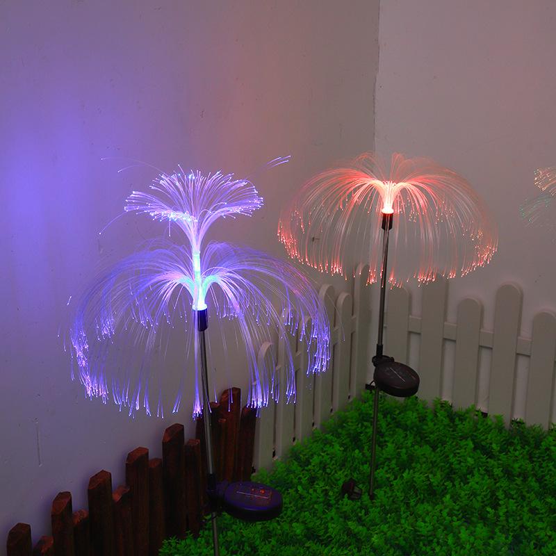Waterproof Solar Jellyfish Lawn Lights: Fiber Optic Decoration for Garden and Courtyard