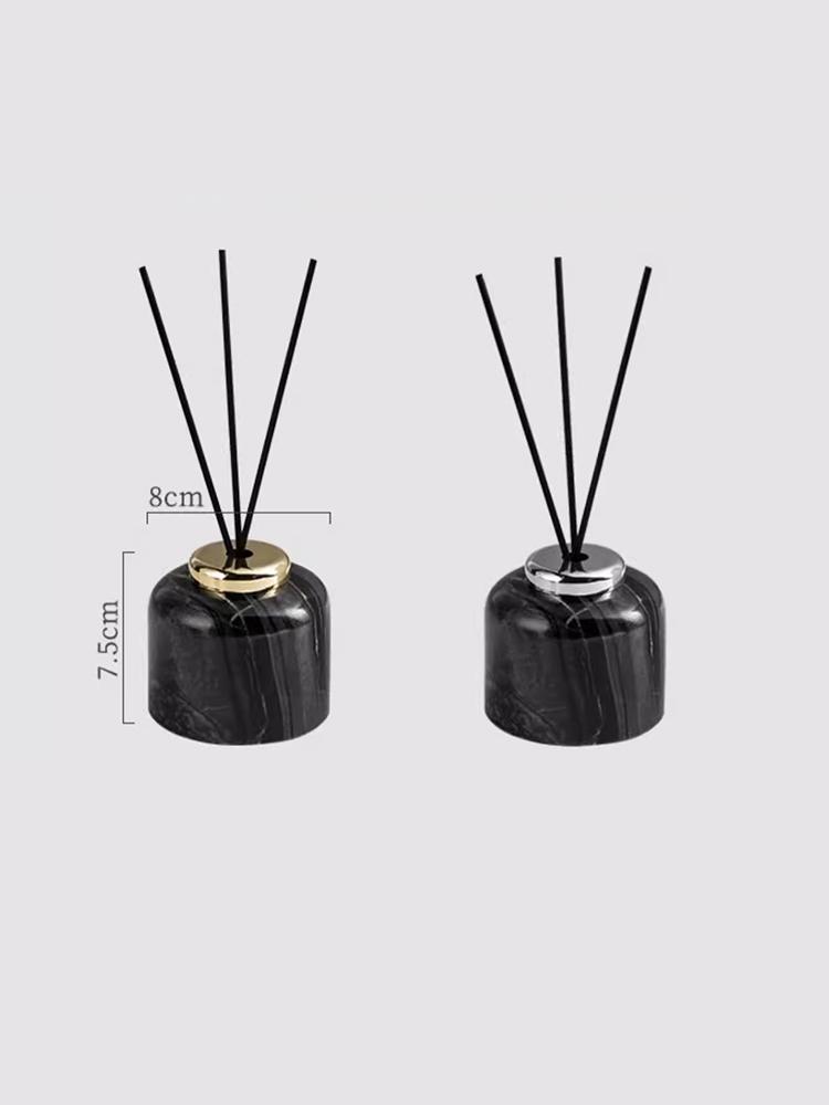 Natural Marble Perfume and Aroma Bottle Square Marble Bathroom Essential Oil Storage Bottle Fragrance Diffuser for Room Bedroom