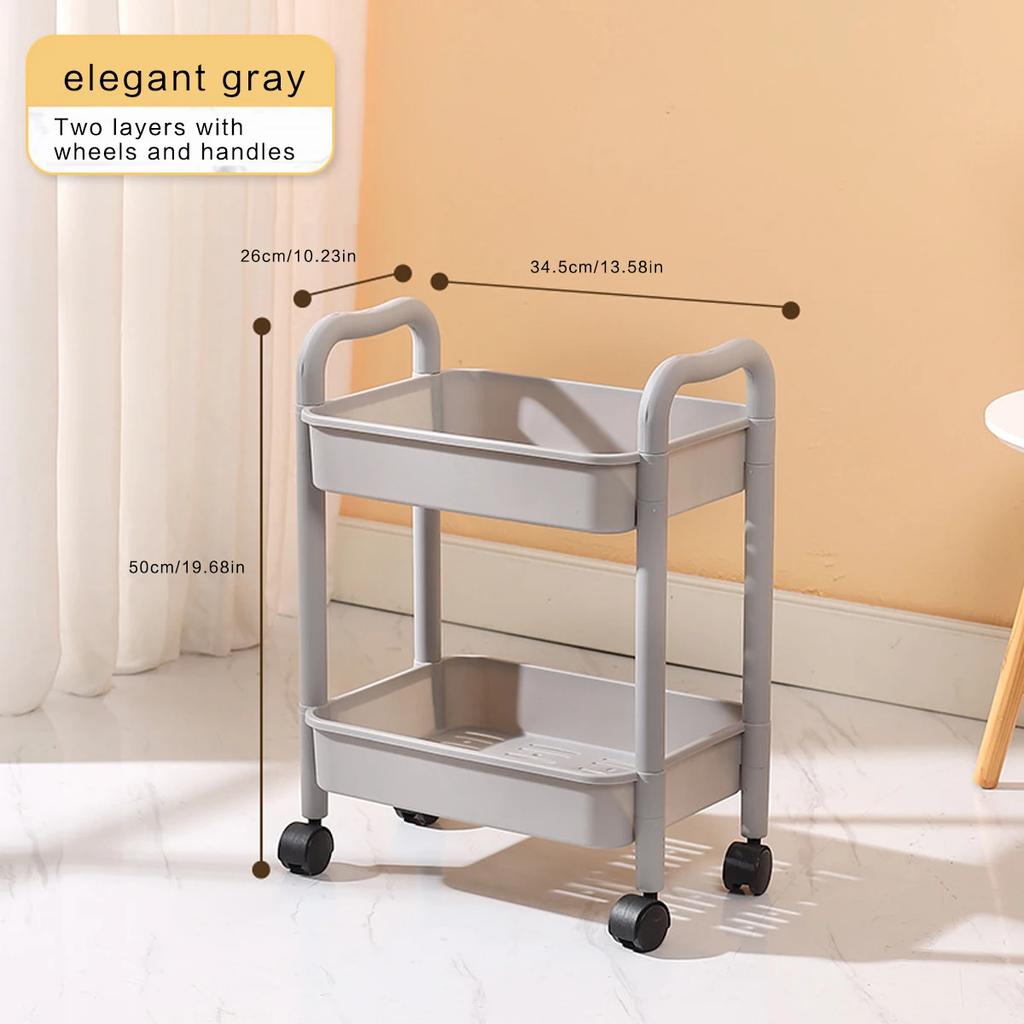 Multi Functional Kitchen Trolley Organizer Storage Rack Multi-Tiered Kitchen Cart with 360° Swivel Wheels Large Capacity Shelf