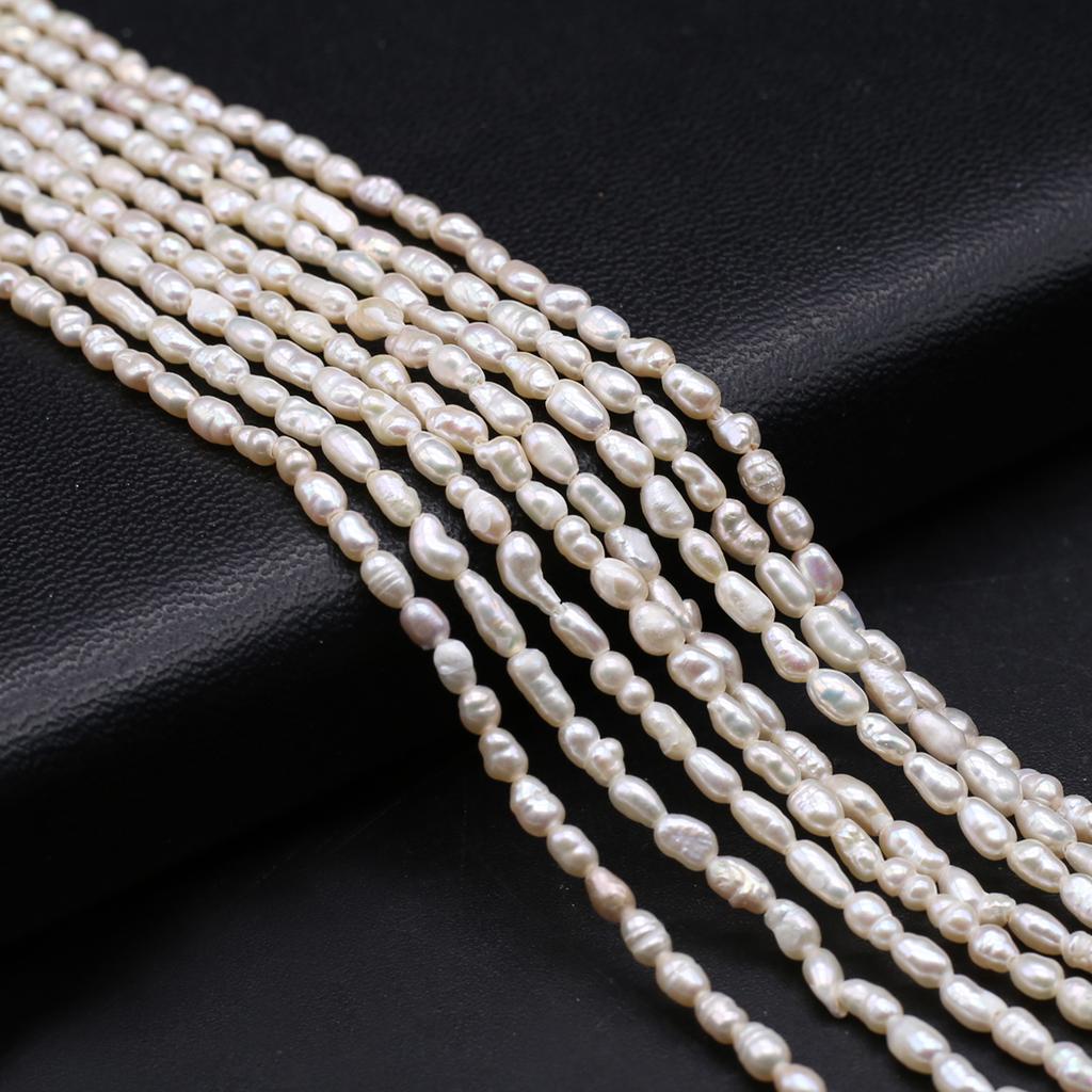 1String, White Natural Freshwater Pearls, Irregular Rice Shape Pearl Beads, 2-3mm, for DIY Jewelry Making, Unique Birthday Party Wedding Crafts, 36cm