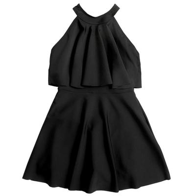 Swimsuit for One Elementary School High Kids380 4L [Teddy] Children's Girls, Piece, Kids, Junior, Students, Backless, Neck, (Black, (150cm))
