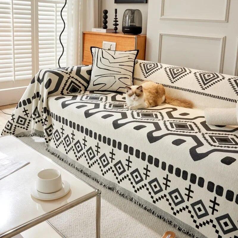 Bohemian Chenille Sofa Cover Cloth Sofa Blanket Cover Full Cover Universal Couch Towel Cover Dust Proof Sofa Cushion Cover
