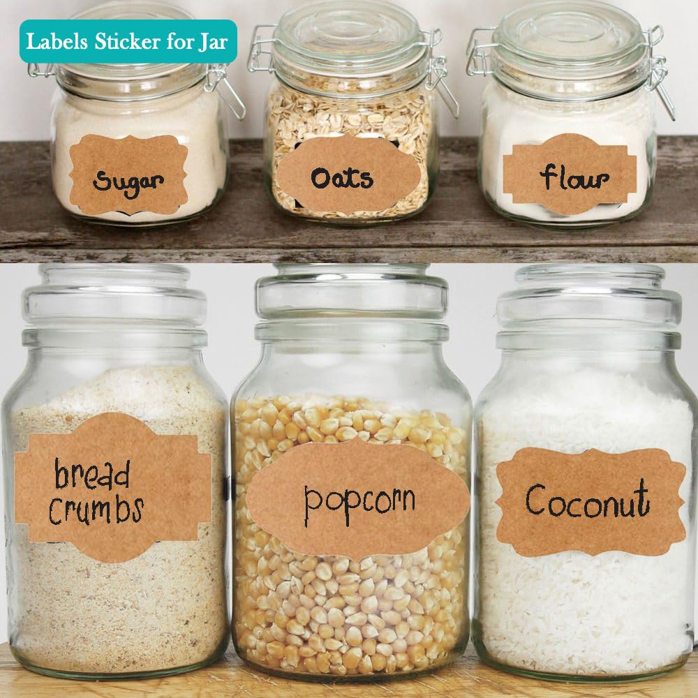 Natural Brown Kraft Paper Gift Tag Stickers Roll 300 Labels Festival Birthday Gift Tag Label Holiday Gift for Thank You Sticker Label