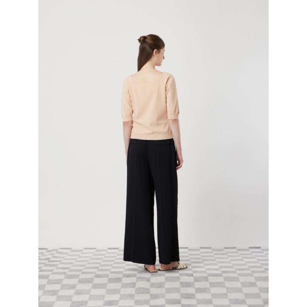 Cc Collect Linen Blend Back Banding Tuck Wide Pants C252msa043