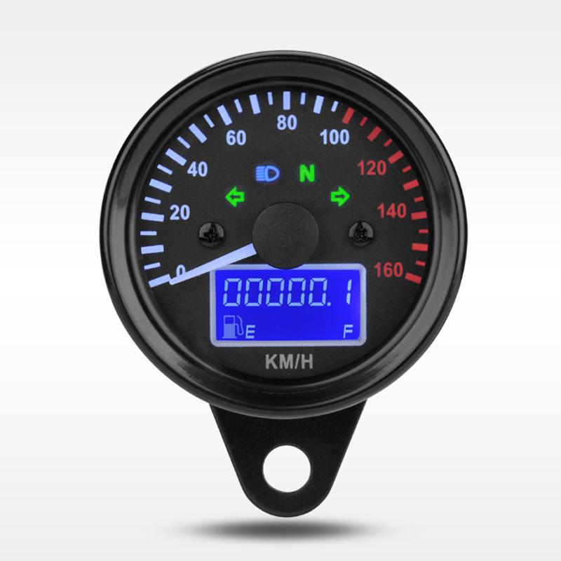 Modified Universal Multi-functional LED liquid crystal instrument for Cafe Racer Motorbike Motorcycle Speedometer 12V Odometer