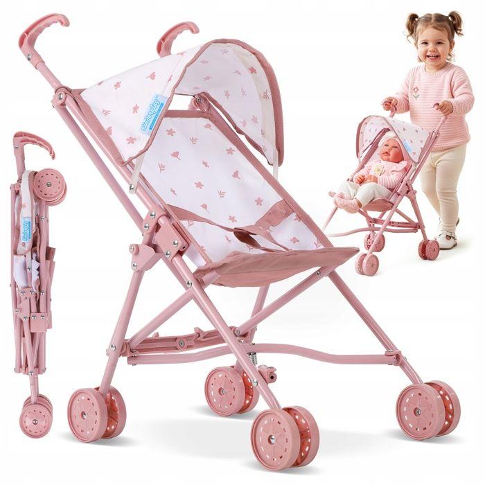 Poussette canne pour poupée, légère et pliable avec capote Kinderplay (KP0290B)