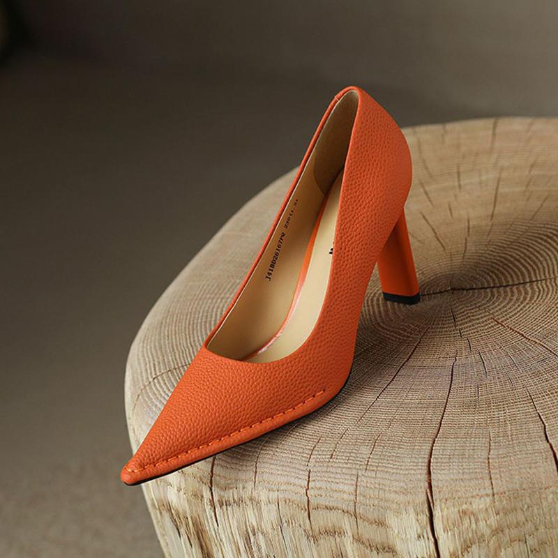 Fashion Comemore Spring Autumn Women High Heels Shoes Pointed Toe Shallow Pumps Dress Shoes for Women Fashion 6.5cm Chunky Heels Women