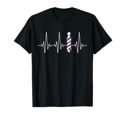 Barber s Pole Heartbeat Salon Barber Shop Hair Cutter Barber T-Shirt
