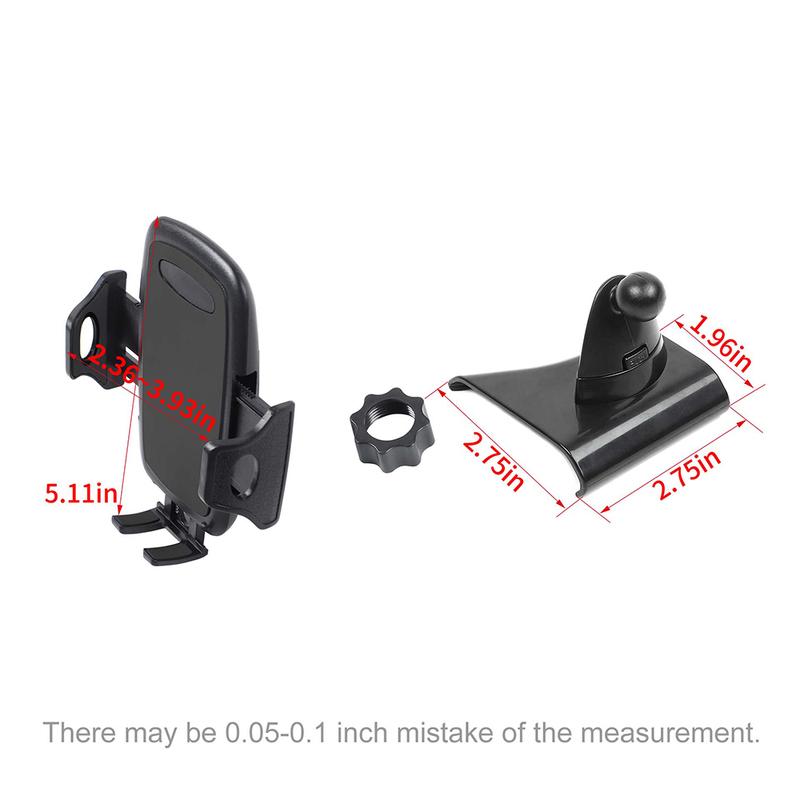 BAWA Car Adjustable Mobile Phone Holder GPS Stand Braket Mount Accessories For Jeep Wrangler JL JT 2018 2019 2020 2021 2022 2023