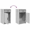 Makeup Table with Mirror Lighting (2 pcs) Gray Particleboard