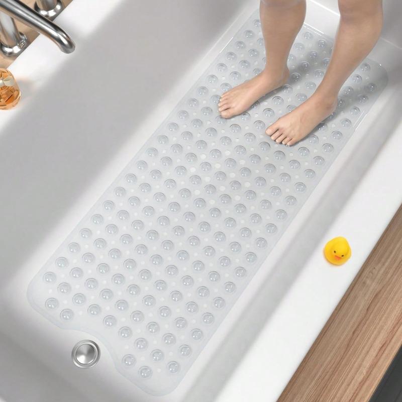Extra Long Non-Slip Bathtub Mat With Drainage Holes And Suction Cups Non-Slip Bathtub Mat