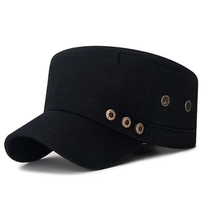 Męska Płaska Czapka z Daszkiem z Bocznymi Szwami, Trzy guziki, Rozcięcie, Ochrona Przeciwsłoneczna, Outdoor, Casual, Czapka Baseballowa