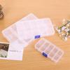 New 10/15 Grid Clear Plastic Box Rectangular Dustproof Multi Grid Box Multi-functional Waterproof Packing Container Home Use