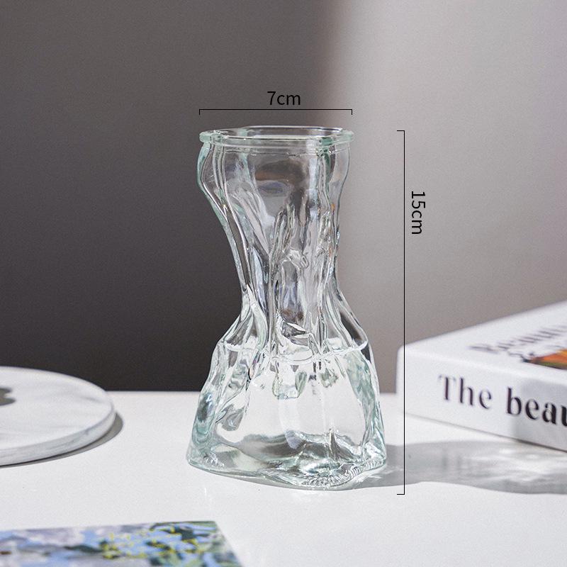 Creative Slanted Neck Glass Vase for Home or Office Decor