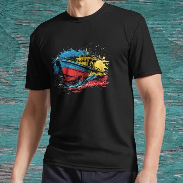

New Small boat All at sea Active Logo American T-Shirt Funny Size S to 5XL S