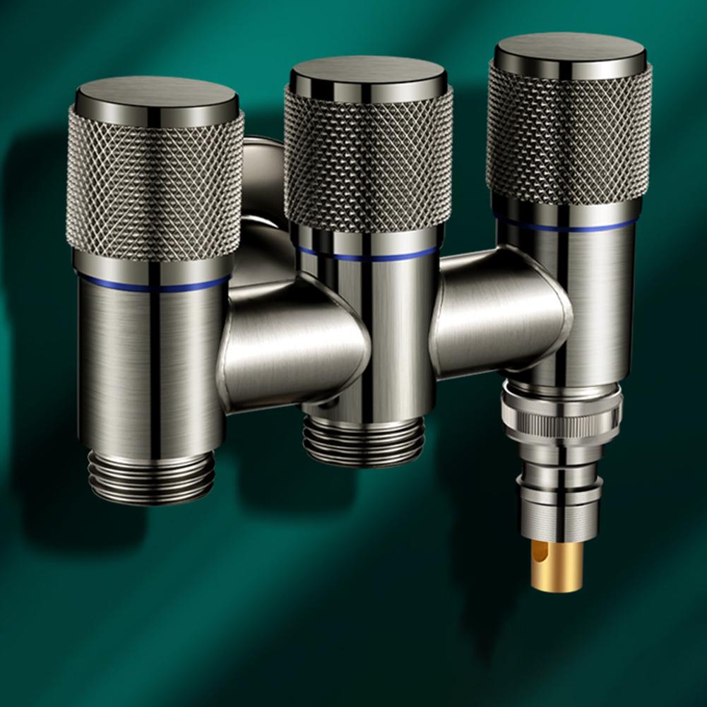 Heavy Duty 1 In Three Out Water Diversion Valve Separate Rotary Switch Control Compatible with Bathroom Toilet Bidet Sprayers