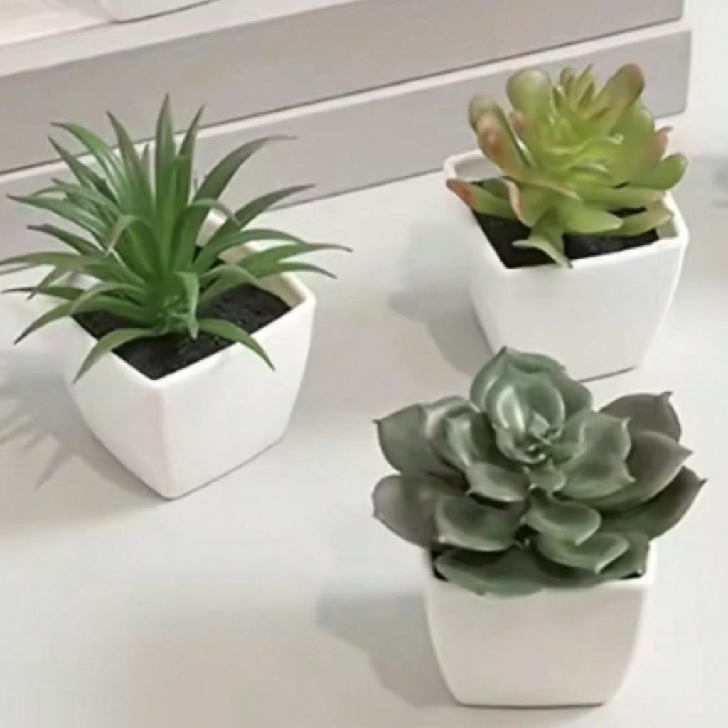 6-teilige Heimdeko künstliche Sukkulentenpflanzen, Schreibtisch-, Fenster- und Bücherregaldekorationen, Mini-Topfpflanzen