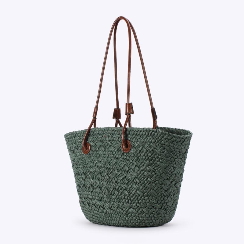 Women's Large Capacity Shoulder Bag Summer Straw Woven Basket Handbag Fashion Female Luxury Designer Beach Bag Bali Shopper Tote