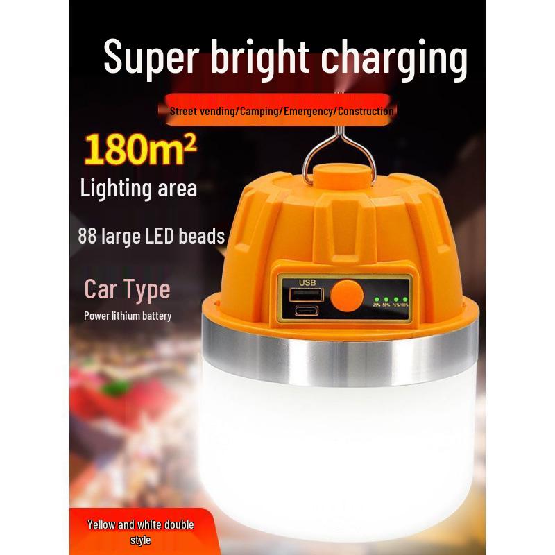 High-Power Rechargeable Portable Lamp: Durable Bulb for Night Markets, Camping, and Emergencies