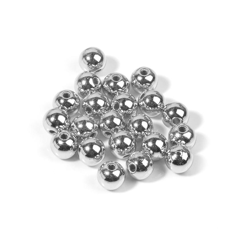 

8 мм Розовое золото гальванизированные пластиковые круглые бусины для DIY ювелирных аксессуаров 50 pieces/pack