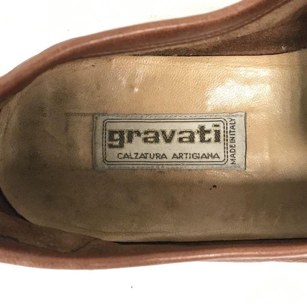 Vintage 80s-90s Made In Italy Gravati Leather Loafer Moccasin Business Shoes Size 7 25.5-26.0cm Brown(USED)