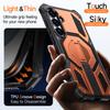 For Samsung Galaxy S25 Magnetic Case Rotating Kickstand PC + TPU Shockproof Drop-proof Phone Cover