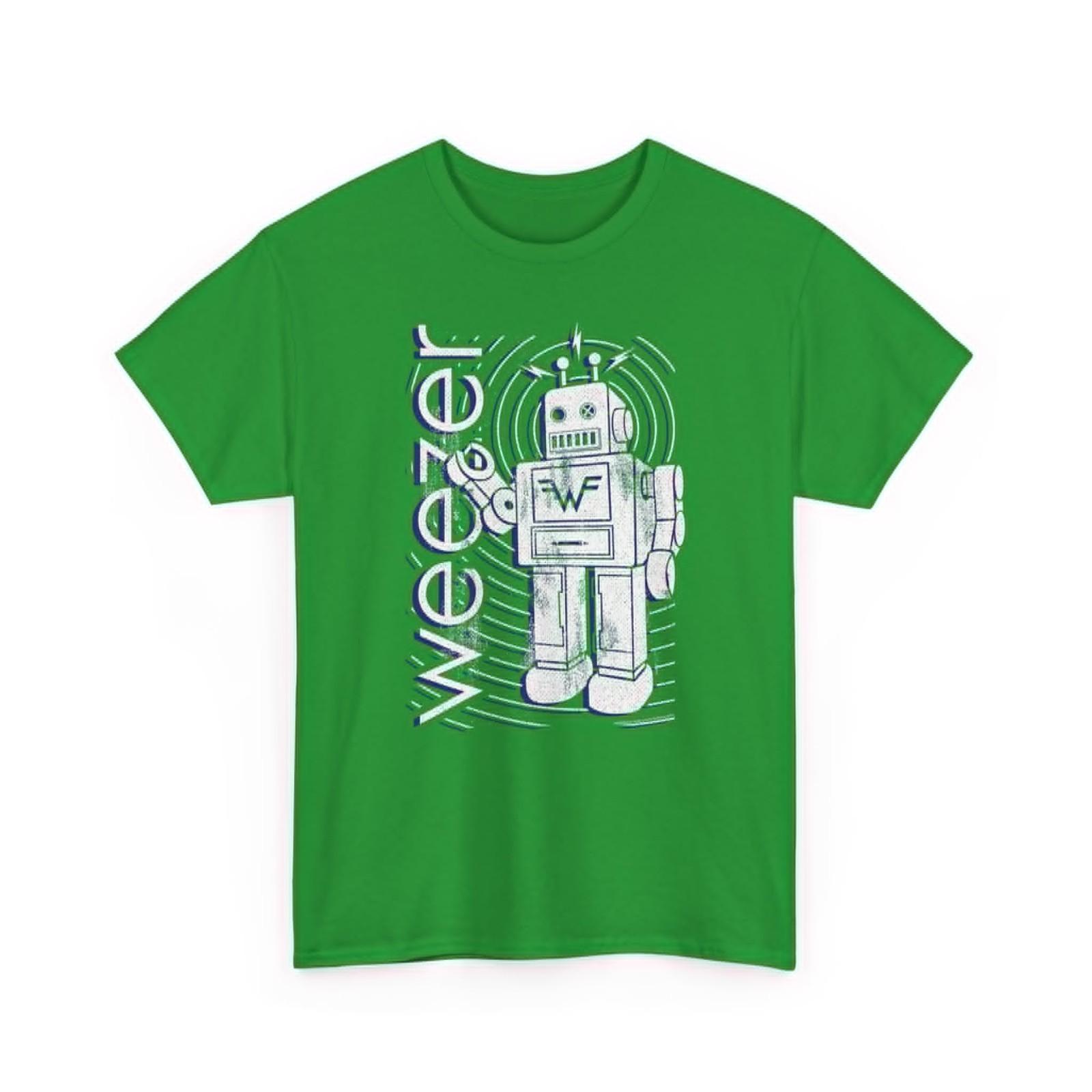 Weezer Robot Alternative Rock Music Band Shirt, Heavy Cotton T-shirt, Size S-5XL M