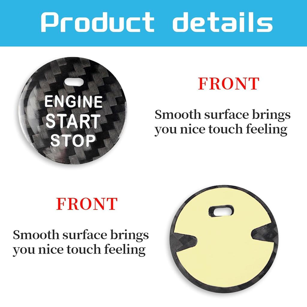 Carbon Fiber Push Start Button Cover Compatible with Subaru WRX 2015-2019 Forester Outback 2013-2020 XV Legacy 2014-2020 Engine Start Stop Keyless