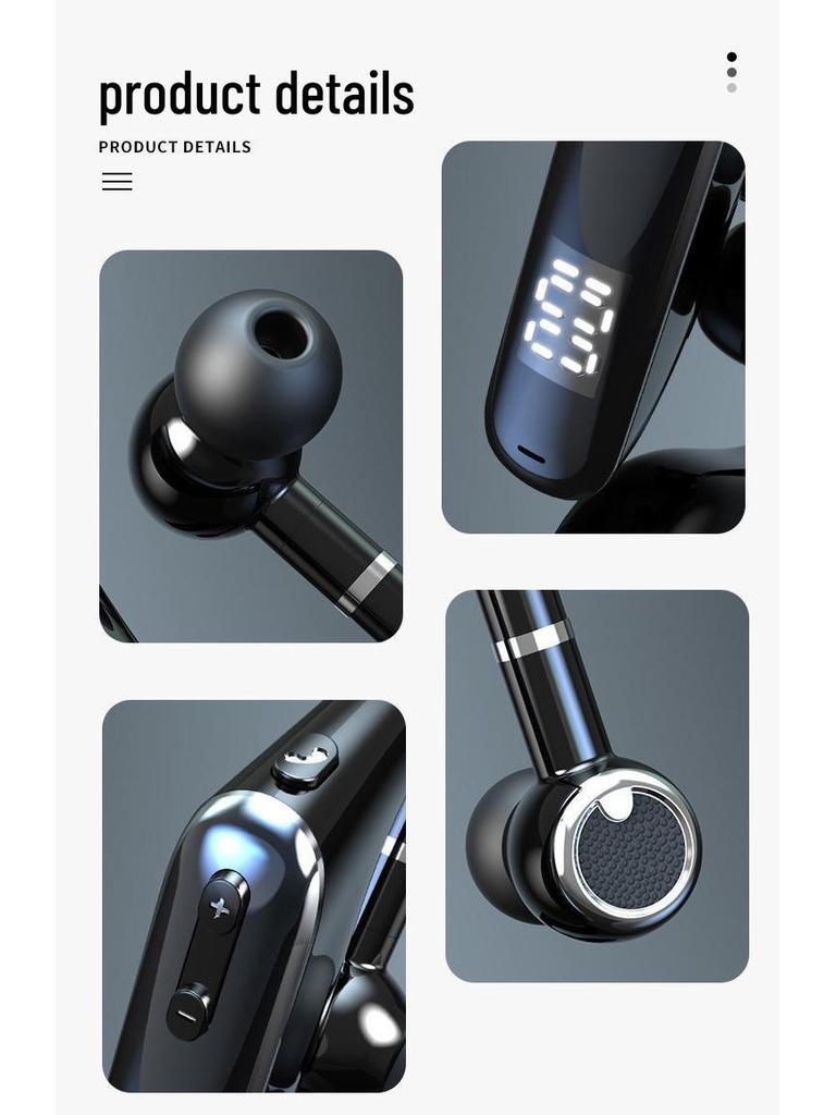 MD628 Ear-Hanging Sports Bluetooth Earphones with Digital Display