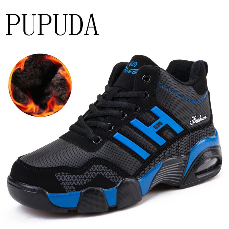 PUPUDA Men Sneakers Winter Shoes Men High Top Basketball shoes Autumn Sport Running Cotton Sneakers Good Quality Snow Boots Men