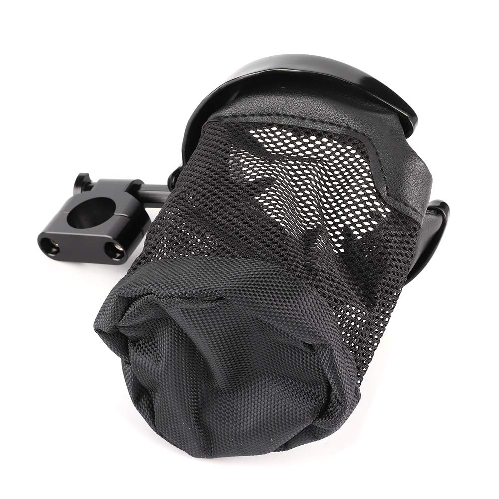 Motorcycle Handlebar Cup Holder, Drink Basket, Mesh Brake Cup Holder, Compatible with Honda Gold Wing GL1500 (7/8-inch, Black)