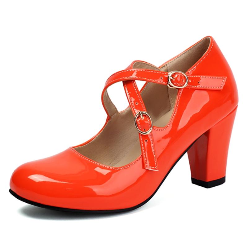 

Женские зеленые туфли на высоком каблуке Мэри Джейн с перекрестным ремешком Черные Белые Розовые Туфли на каблуке для вечеринки Свадебные туфли Женские туфли-лодочки Элегантные 39 оранжевый