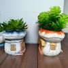 Original Mushroom Shape Cement Succulent Planter  Mini Garden for Office Desk Home Decor Balcony Creative Gift for Plant Lovers