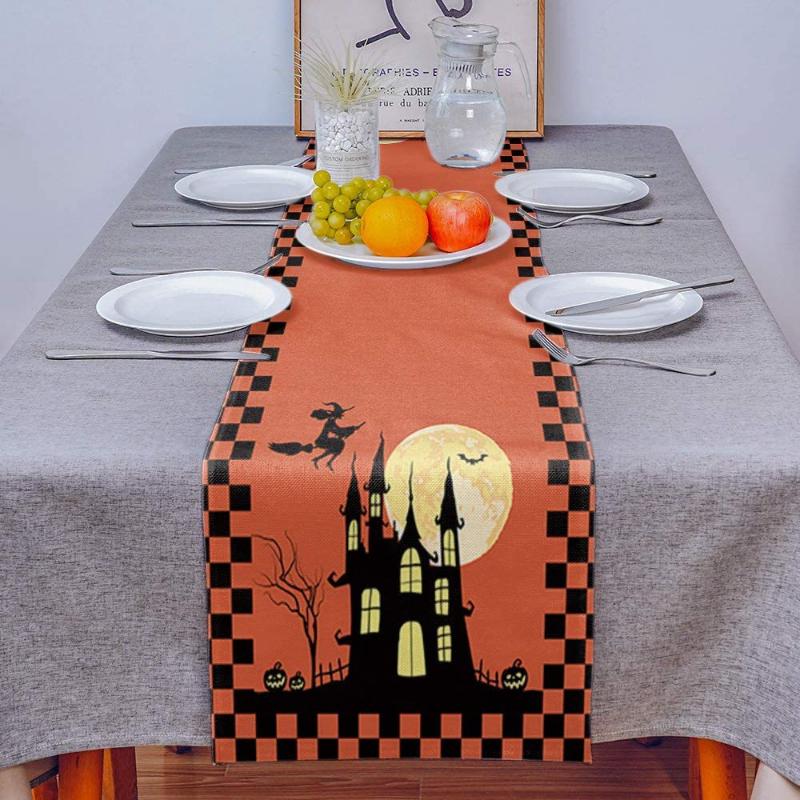 Aleer de masă lenjerie de Halloween Dovleac Portocaliu Față de masă Față de masă Masă Petrecere Placemat Decorare Sărbători Festivalul de Toamnă