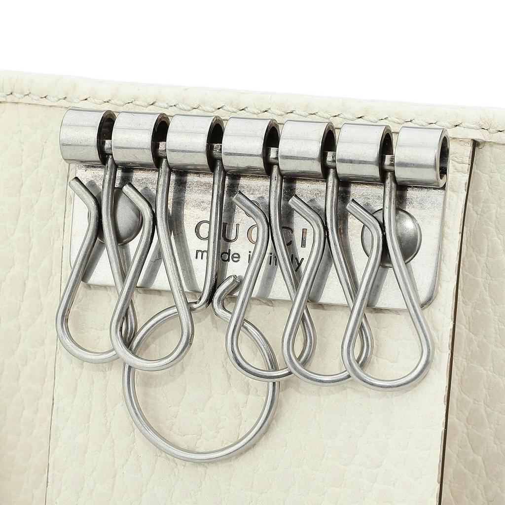Gucci GG Marmont Leather Key Case with 6 Key Hooks Boutique (456118, 17WEN, 9022) (White) Line, Women's [Used]