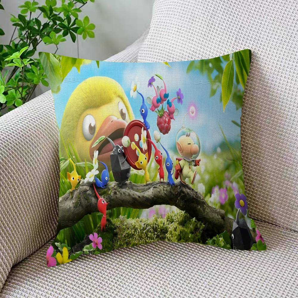 Pikmin Spel Anime Kudde Anime Kudde Soffa Säng Huvudkudde Överdrag Kuddfodral 45x45 Cm Mode