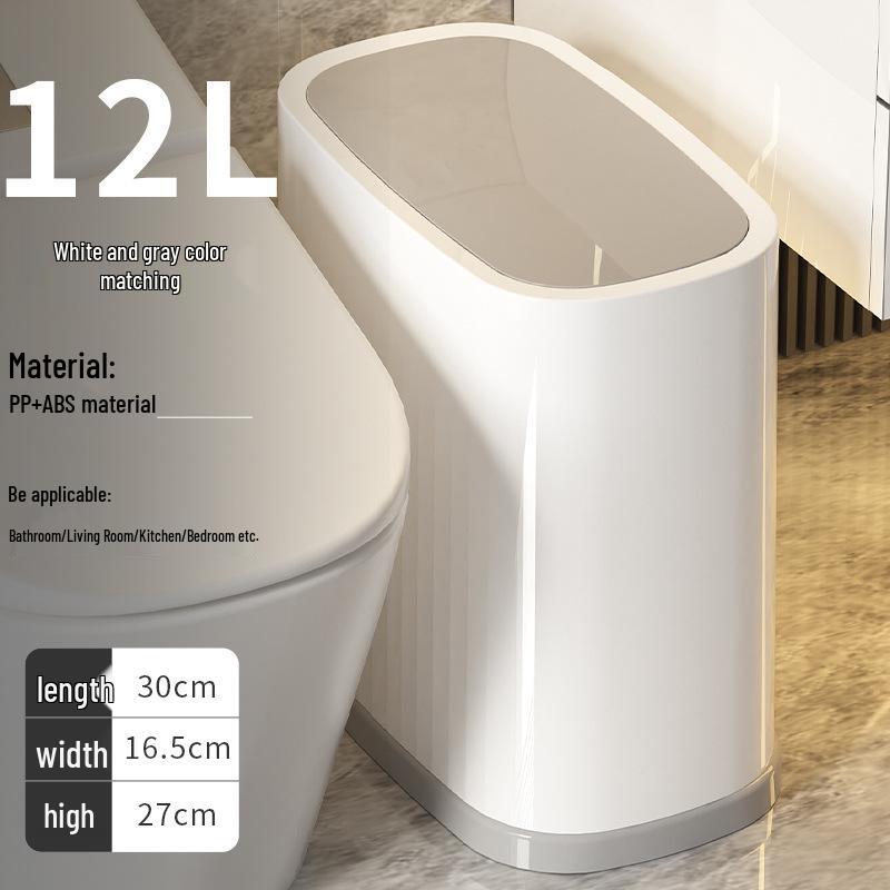 Søppelbøtte med trykknapp-popup-lokk for kjøkken, bad eller restaurant