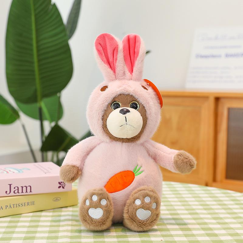 Cute Turn Into a Bear Doll Doll Creative Rabbit Dinosaur Turn Into a Teddy Bear Plush Toy Sleeping Pillow