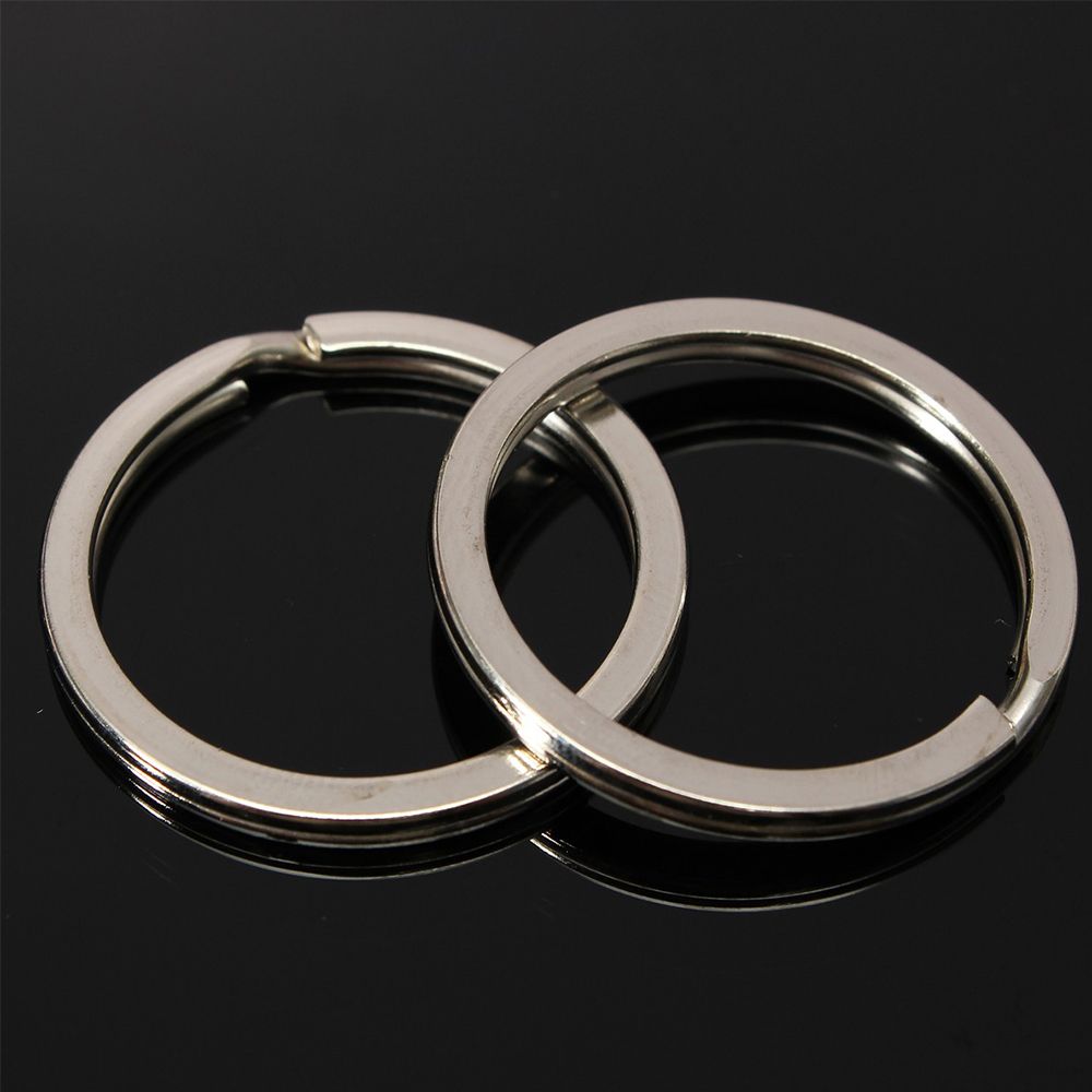 10Pcs/Pack 25/28/30/32mm Clasps Connectors Split Key Ring Chain Loop Keychain Stainless Steel