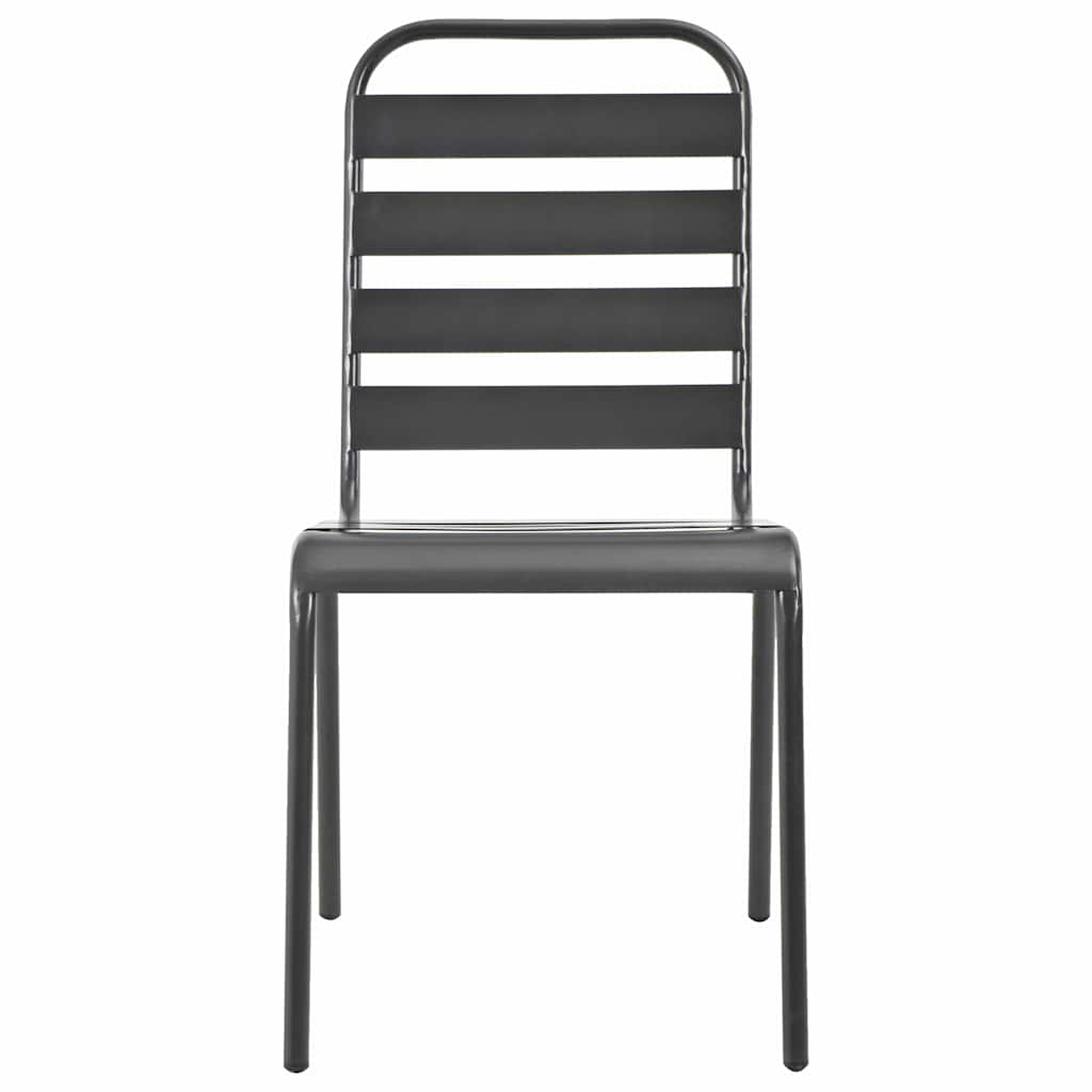 Stackable Garden Chairs 2 pcs Steel Gray