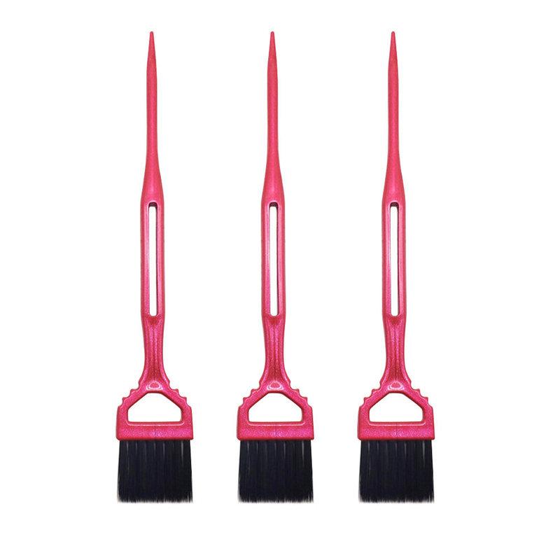 3pcs Dye Brush Rosy For Home Salon Use, Durable Pp Coloring Applicator, Hair Tint Brush, Hairdressing Tool, Hair Care Styling