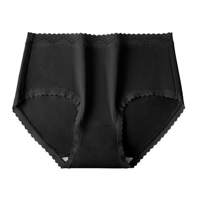 Intimo da donna in cotone a fibra lunga di fascia alta con pantaloni a triangolo a vita media con bordo in pizzo antibatterico