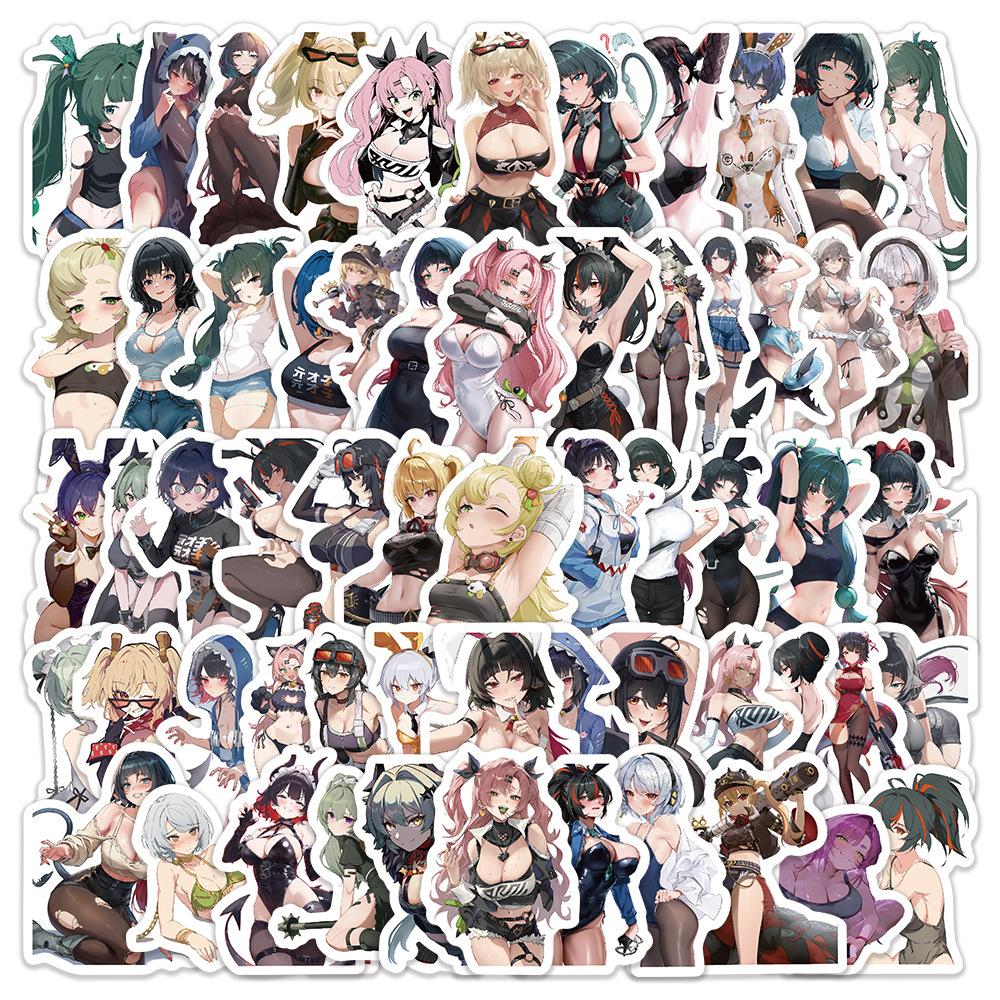 60pcs Game Stickers Anime Beauties Waterproof Sticker for DIY Scrapbooking Stationery Handbook Phone Water Cup
